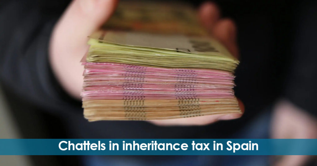 Chattels in inheritance tax in Spain. Concept
