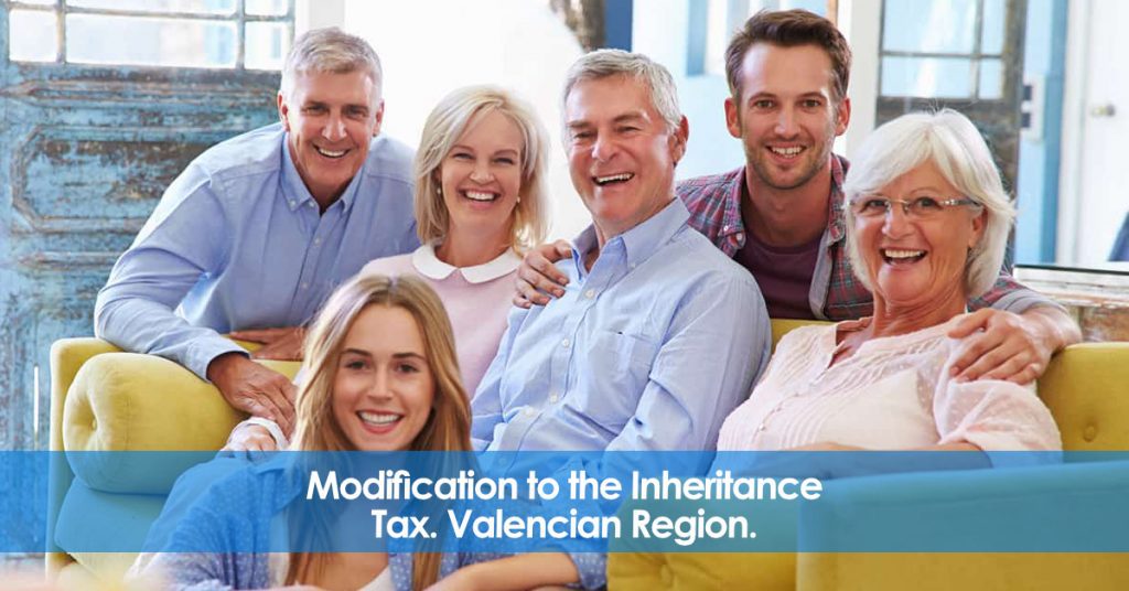 Modification to the Inheritance Tax. Valencian Region.
