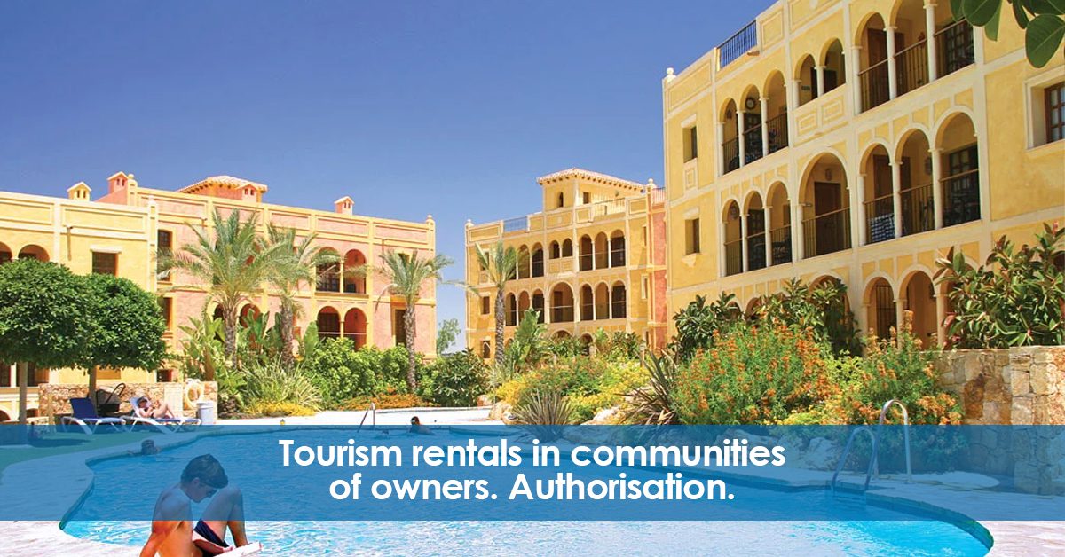 Tourist Rentals in communities of owners. Spain.