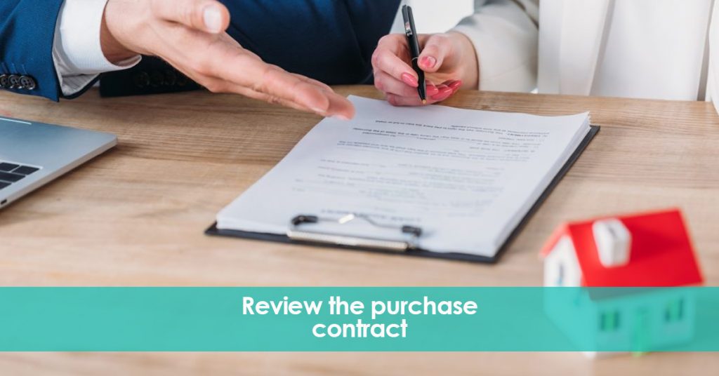 Lawyer to review the purchase contract. Spai