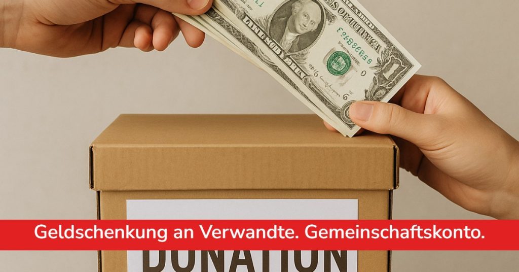 Geldschenkung an Verwandte. Gemeinschaftskonto.