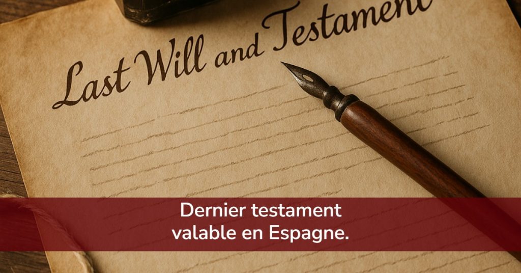 Dernier testament valable en Espagne.
