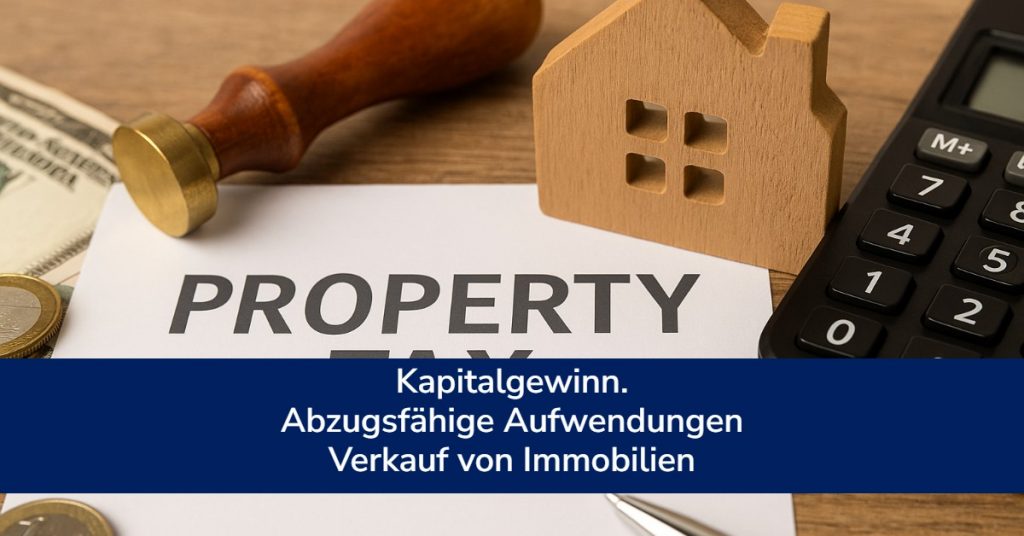 Kapitalgewinn. Abzugsfähige Aufwendungen. Verkauf von Immobilien