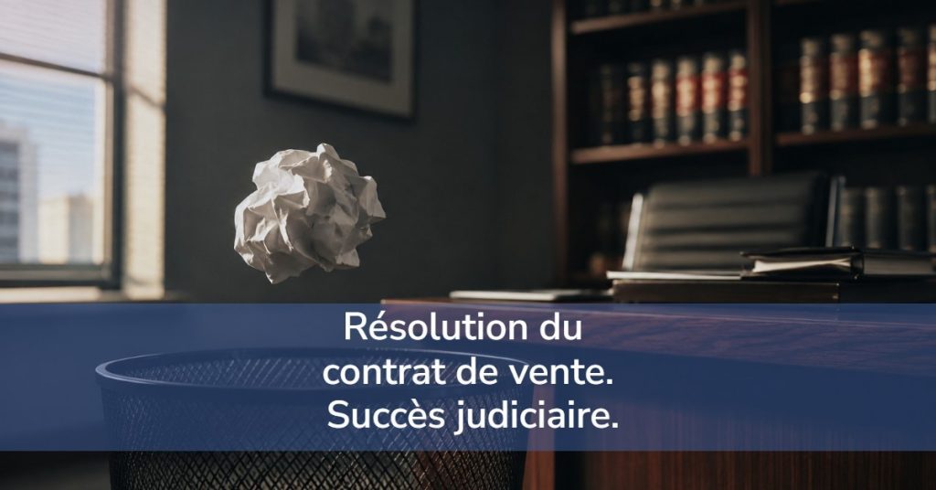 Résolution du contrat de vente. Succès judiciaire.