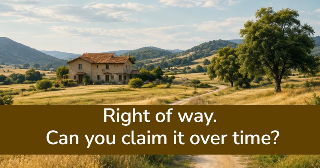 Right of way. Can you claim it over time?