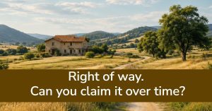 Right of way. Can you claim it over time?