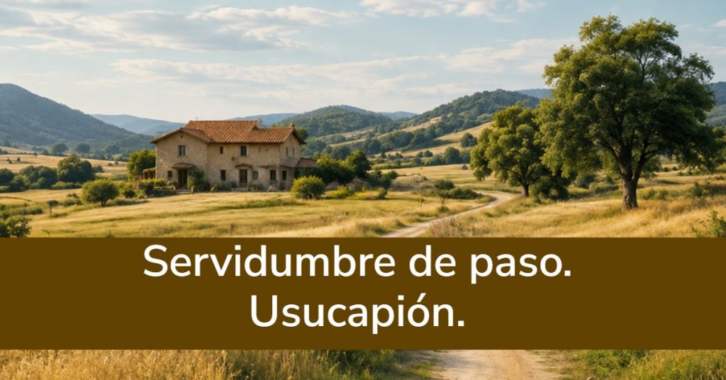 Servidumbre de paso. Usucapión.