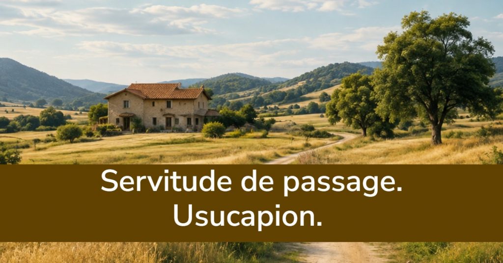 Servitude de passage. Usucapion.