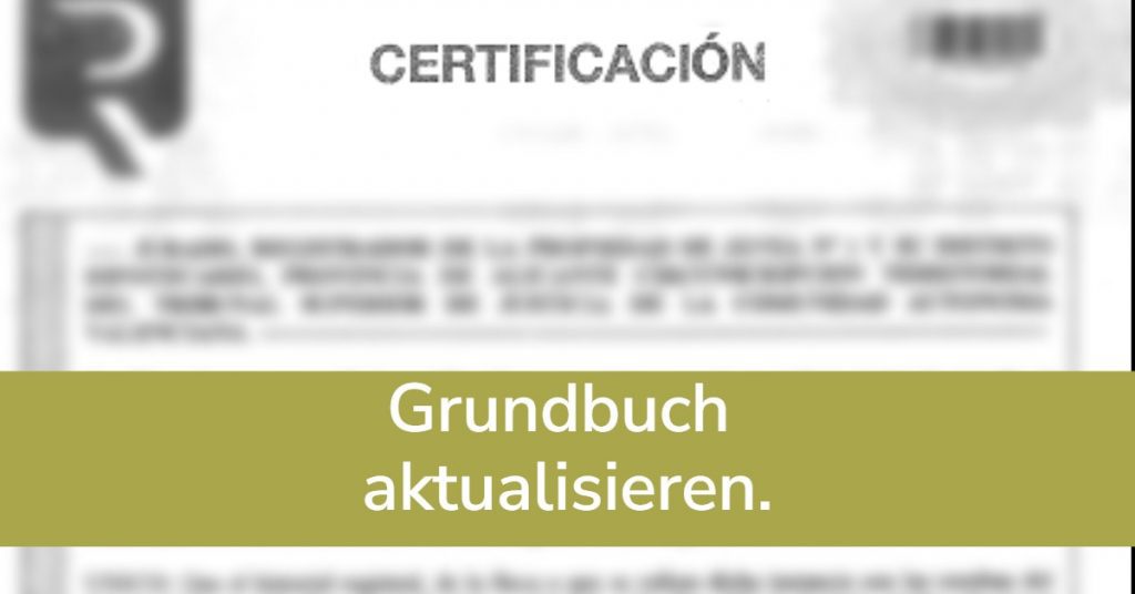 Grundbuch aktualisieren.