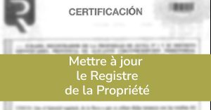 Mettre à jour le Registre de la Propriété