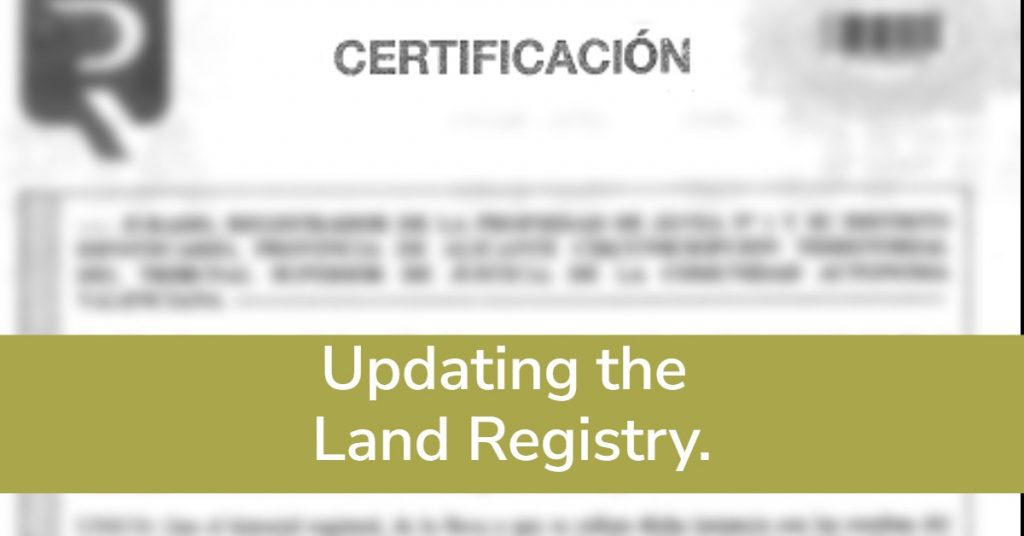 Updating the Land Registry. Declaration of old works.